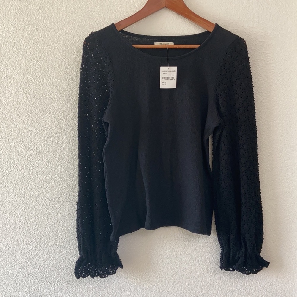Madewell Texture &Thread Eyelet Mix Ruffle Top - Picture 5 of 11